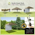 thumbnail image 2 of CROWN SHADES Canopy Tent, 8 x 8 Foot Portable Pop Up Outdoor Shelter with 1 Sidewall, Easy 1 Push Center Lock, UV Protection, and Carry Bag, Beige, 2 of 6