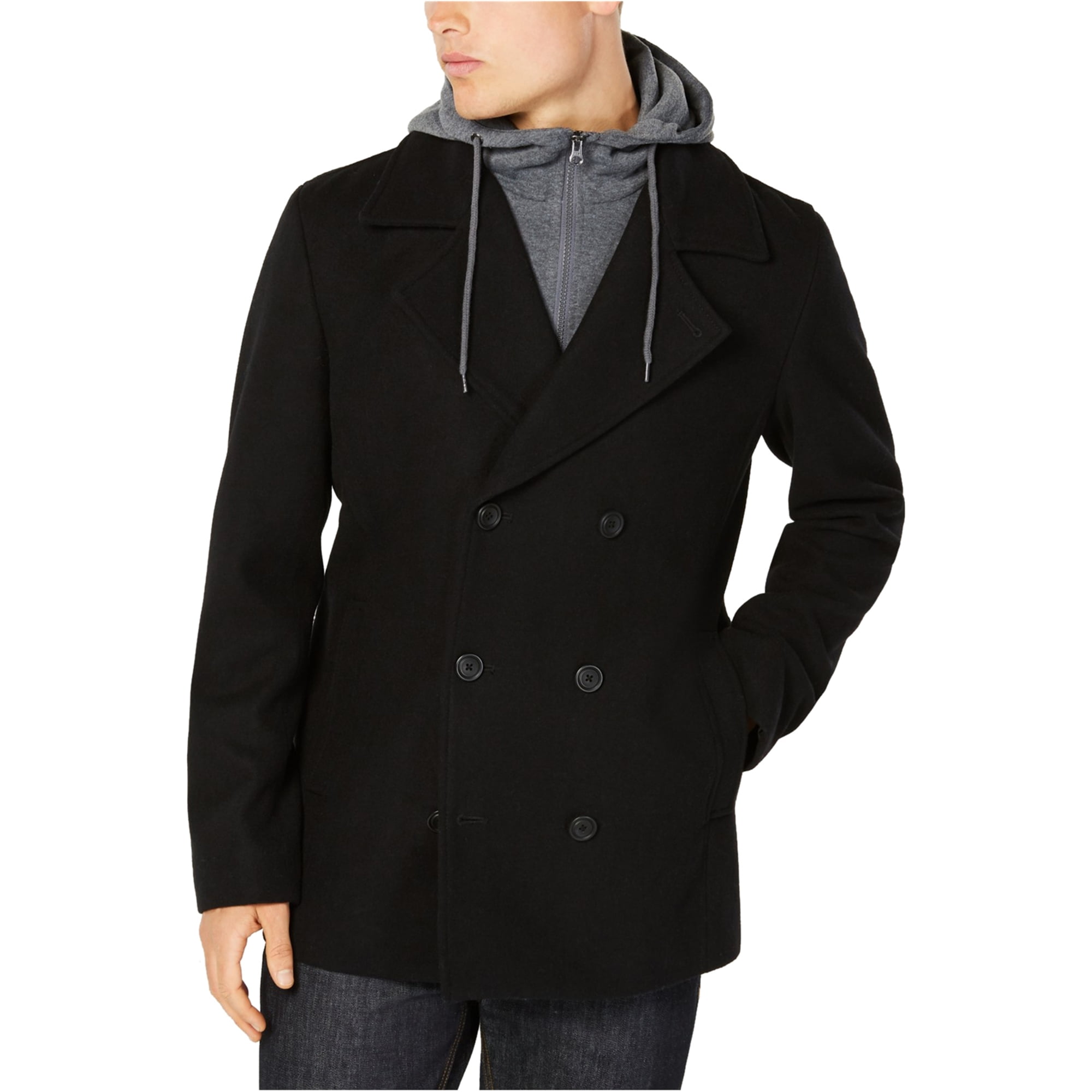 mens hooded peacoat jackets