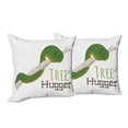 thumbnail image 6 of Ambesonne Funny Throw Pillow Cover 2 Pack, Cartoon Snake Mascot Love, 18", Green Navy Ecru, 6 of 6