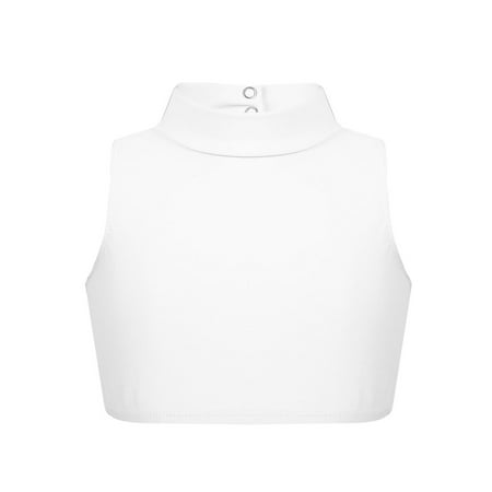 iEFiEL Kids Girls Mock Neck Dance Crop Top Gym Yoga Workout Tank Top Sports Bra Active Shirt Tees Ivory 16