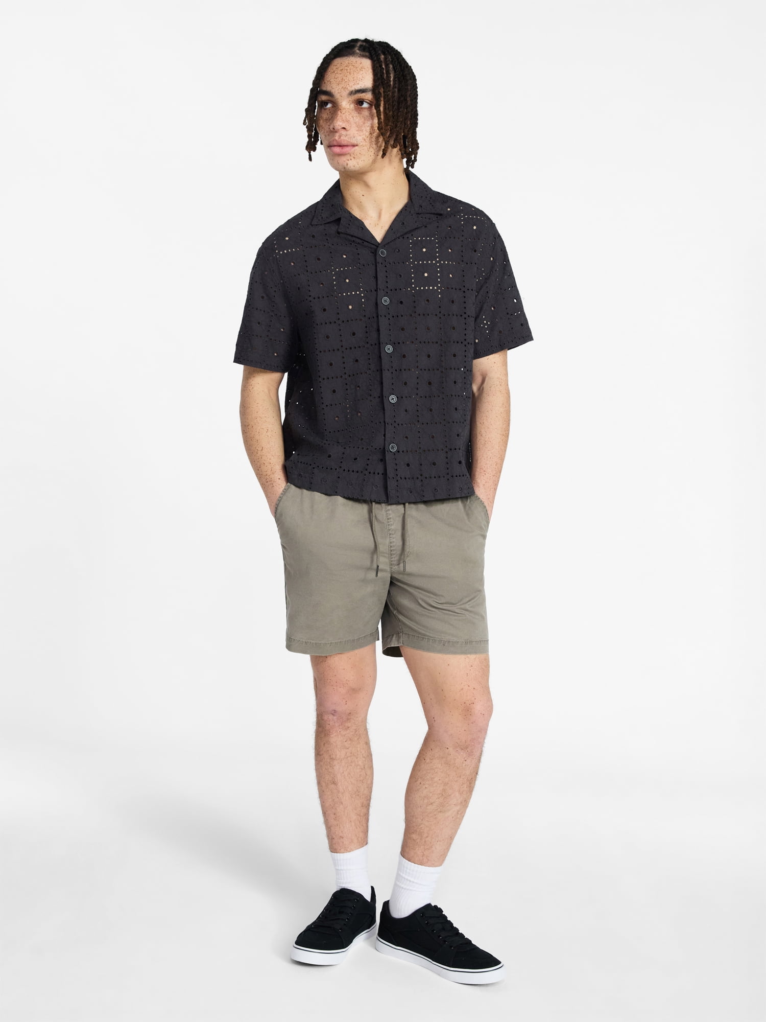 No Boundaries Flat Front Shorts, 6" Inseam, Men's XS-5XL