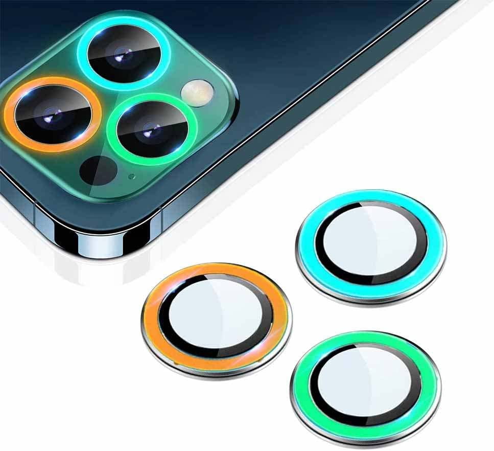 Green Night Glow Luminous Camera Lens Ring Protector Compatible for iPhone  12 / 12 Pro ( 6.1 ) Fluo