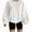 White, variant on CONFREE Oversized Sweatshirts For Women Long Sleeve Ladys Sport Sweatshirt Solid Color Soft Spring Fall Clothes Shirts