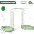 thumbnail image 6 of NAIZEA 3 in 1 Galvanized Raised Garden Bed with 85in Tall Arch Trellis for Climbing Vine Herbs Vegetables Flowers, Metal Raised Garden Bed Kit with Trellis, Plant Ties, Climbing Supporting Netting, 6 of 6