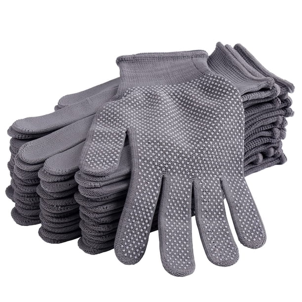 Coohorn 24 Guantes De Trabajo Con Forro Para Manos Secas, Antideslizantes, Guantes De Trabajo De Punto, Guantes De Tela Elásticos Para Pesca, Barbacoa, Almacén, Jardín, Pintura, Conducción, Garaje, Re
