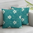 thumbnail image 3 of BANET Throw Pillow Cover Set of 2, Motifs of The with Geometric Composition Far East Asia, Decorative Square Covers for Couch Bed &amp; Sofa, Teal Pale Blue White 20x20in, 3 of 7
