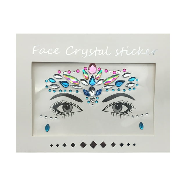 Iumwxz Nouvel Autocollant Visage Acrylique Strass Résine Écologique