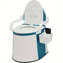 Portable Camping Toilet - Backrest & Handrails - 350lb Capacity - Lightweight PP - Detachable Bucket for RV, Boat & Home