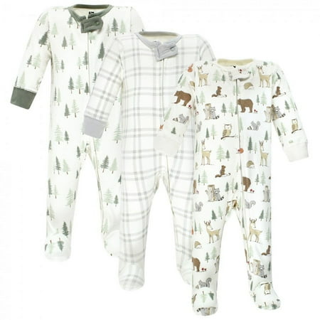 UPC: 0660168180442 | Hudson Baby Infant Boy Cotton Sleep and Play Forest Animals Preemie