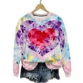 thumbnail image 4 of Hoodless Sweatshirts for Women Round Neck Love Heart Casual Sports Long Sleeve Sweatshirt Pullover Tops, 4 of 9