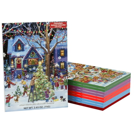 Set of 10 Assorted Chocolate Advent Calendars - Fun & Whimsical Designs - Christmas Countdown with a Sweet Treat Each Day