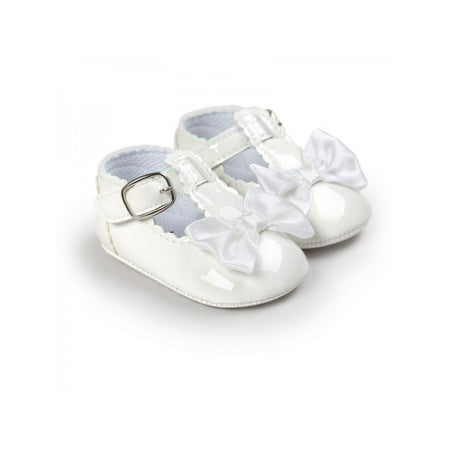 

VICOODA Infant Baby Girls Soft Sole Crib Mary Jane Shoes with Bowknot Non-Slip Princess Light Shoes Toddler First Walkers Shoes