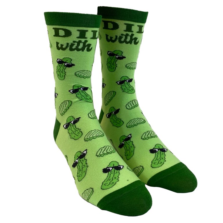 Women's Pickle Socks, Pickle Theme Socks, Pickle Gifts, Gifts for Women Who Have Everything, Pickle Lover Gift, Big Dill Pun Socks, Mothers Day Gifts