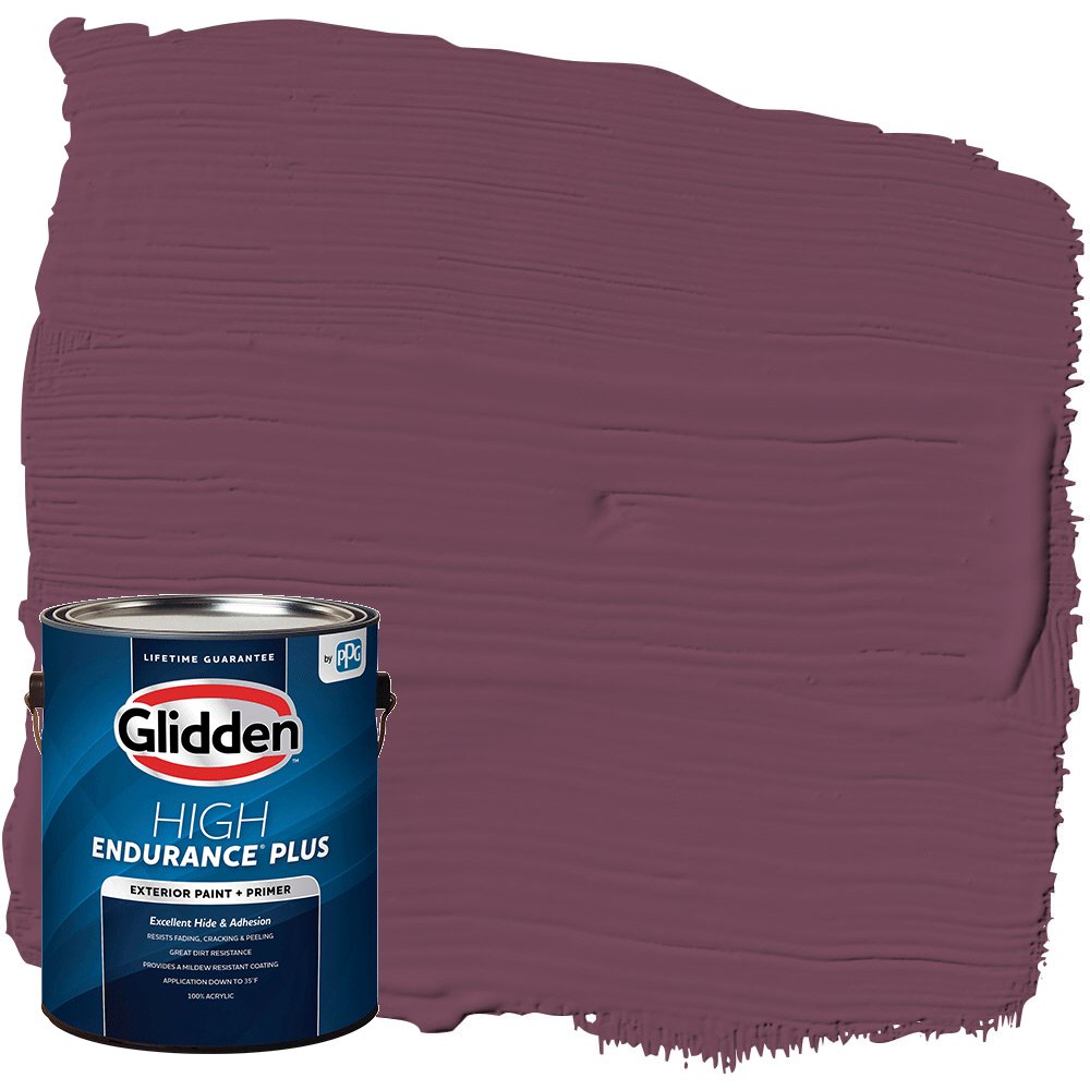 Glidden High Endurance Plus Exterior Paint and Primer, Rich Raisin