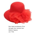 thumbnail image 5 of HEVIRGO Women Church Cap Bow Wide Brim Summer Foldable Bowknot Hat for Party Blue Organza, 5 of 7