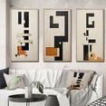 thumbnail image 1 of Designart "Abstract Monochrome Minimalism New Order V" Modern Geometric Framed Wall Art Set Of 3 - Black Abstract Frame Gallery Wall Set For Home Decor, 1 of 6