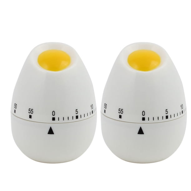 2Pcs 2.2x2.2x3-Inch Temporizadores mecánicos de huevo salado de cocina de 60 minutos