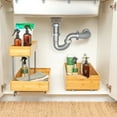 thumbnail image 4 of Household Essentials Glidez Steel and Bamboo Pull-Out/Slide-Out Storage Organizer for Under Sink or Cabinet Use - 2 -Tier Design - Fits Standard Size Cabinet or Shelf, Natural and Chrome, 4 of 12
