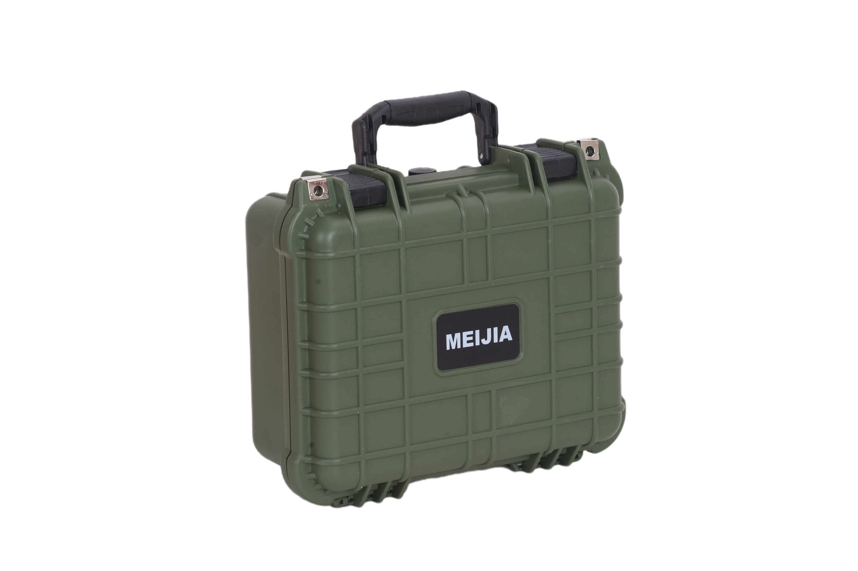 MEIJIA Portable All Weather IP67 Waterproof Hard Case with Foam,Green,13.35 x11.63x5.98inches