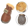 thumbnail image 4 of Winsoon Botas Para Perros Australia, Zapatos Antideslizantes Para Mascotas, Zapatillas De Invierno Cálidas Y Antideslizantes, Protectores De Patas, Juego De 4 Piezas (Tamaño 6, Marrón Claro), 4 of 5