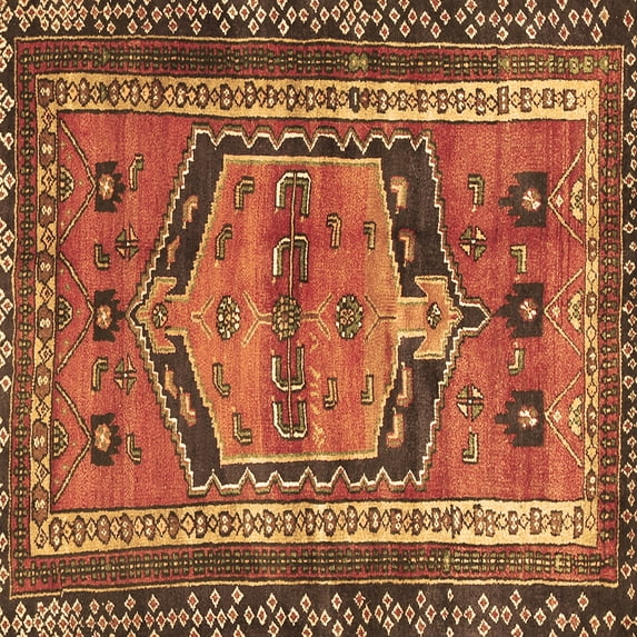 Ahgly Company Indoor Square Persian Brown Traditional Area Rugs, 7' Square