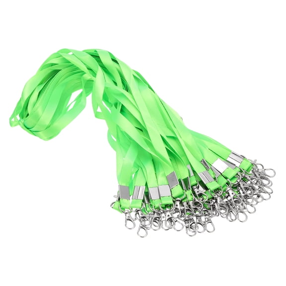 Uxcell 48cm Lanyards Bulk, 50Pcs Teacher Lanyards for ID Badges Keys Badge Lanyard Durable Personalized with Clip for ID Card, Green