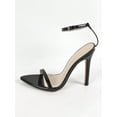 thumbnail image 6 of Women‘S High-Heeled Pointed Toe Patent Leather Sandals With Ankle Strap  Sexy And Elegant Black, 6 of 7
