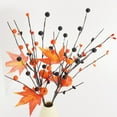 thumbnail image 5 of GYRATEDREAM For Thanksgiving Harvest Wreath Halloween Artificial Berry Stems Artificial Maple Leaf Branches Faux Picks and Sprays Fall Berry Stems Orange Glossy Berry Twigs, 5 of 9
