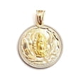 thumbnail image 4 of 14k yellow gold round virgin Mary Guadalupe religious pendant diamond cut 2.5g, 4 of 12