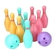 thumbnail image 2 of Juego de bolos infantil, juego familiar interactivo, pequeño y divertido para jugar en interiores. Incluye 10 bolos y 2 bolas. Ideal para fiestas,, 2 of 9