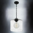 thumbnail image 6 of Luxury Modern Farmhouse Indoor Pendant, 13.25''H x 12.00''W, with Transitional Style Elements, Modern Design, Matte Black Finish and Clear Hammered Glass, UQL3791, 6 of 8