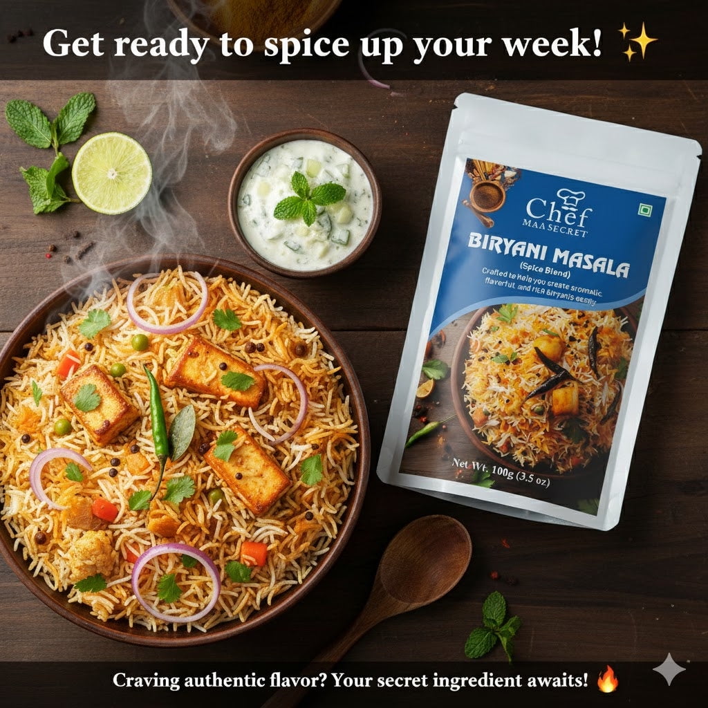Aiva Chef Biryani Masala  100 Gm (Pack Of 12) | Biryani Masala Powder, Indian Biryani Spice Mix For Veg & Non-Veg Biryani