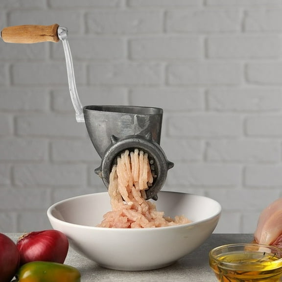 YUYUETIME 1Set Heavy Duty Meat Grinder Handle for Manual Food Processing in Home Kitchen Tool Silver Stainless Steel