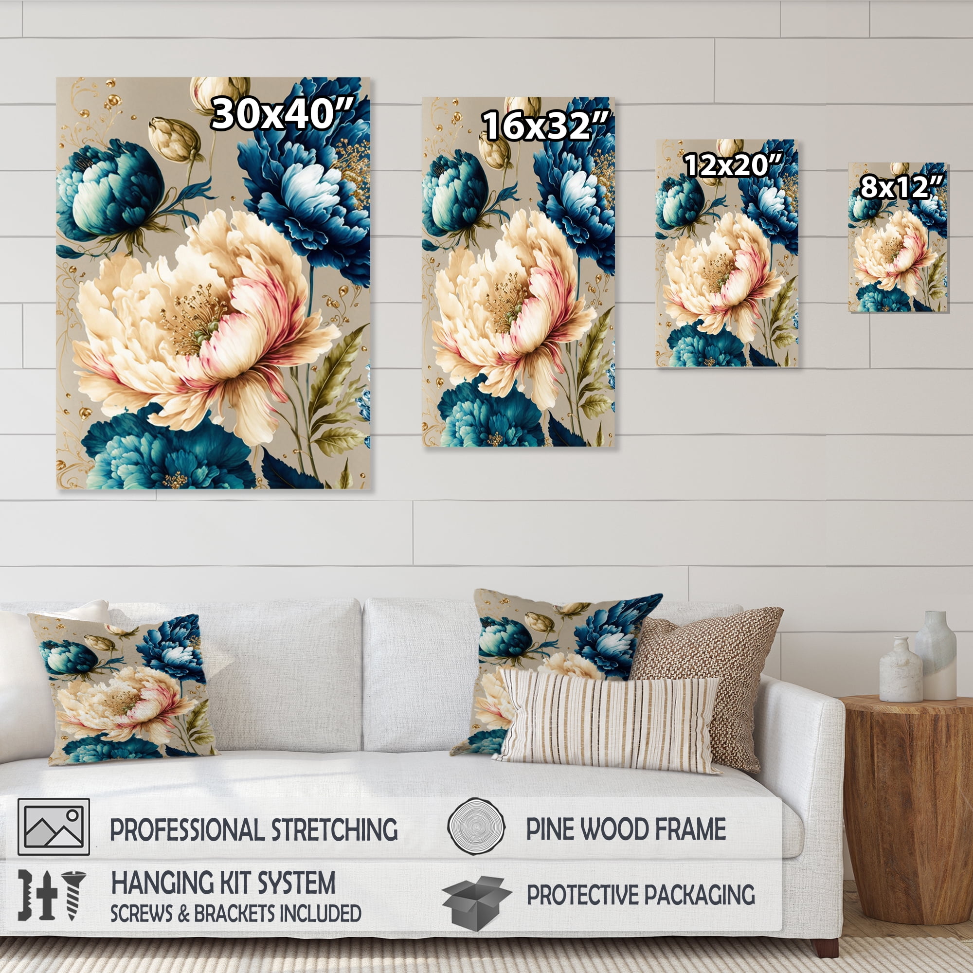 Designart Vibrant Multi-Color Floral Bunch I Canvas Wall Art