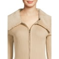 thumbnail image 4 of No Boundaries Juniors Cardigan with Faux Fur Trim Collar, Sizes XS-3XL, 4 of 5