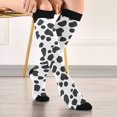 thumbnail image 5 of FORMRS Womens Knee High Socks Casual Long Thick Travel Daily Wear, 2 Pairs, Cow Spots, 5 of 6