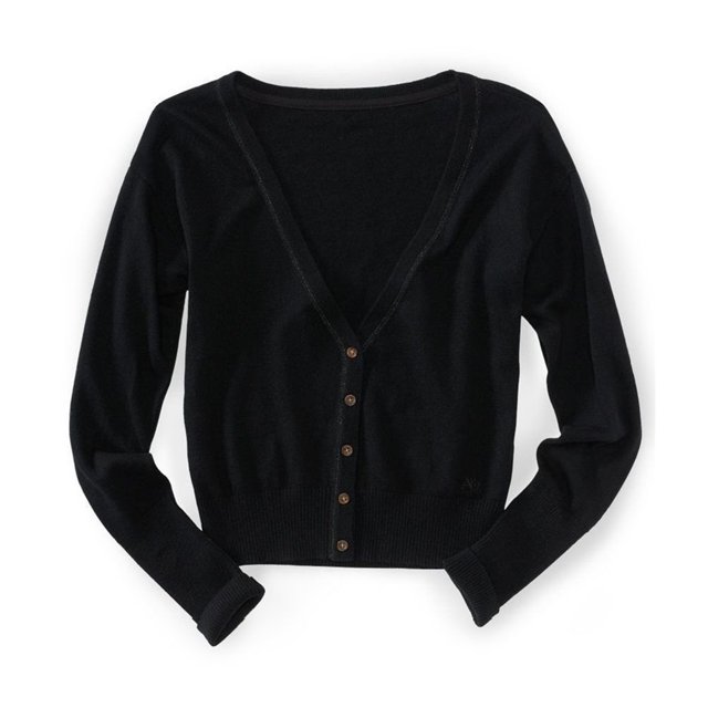 Aeropostale Womens Aero A87 Cardigan Suéter, Negro, Grande Aeropostale Cárdigan