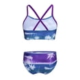 thumbnail image 2 of iEFiEL Little Girls Swimwear Tropical Holiday Bathing Suit Flounce Top with Briefs Set Purple&Green 3XL, 2 of 7