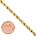thumbnail image 3 of 4mm Polished 0.25 mils 14k Yellow Gold Plated Twisted Rope Chain Necklace + Bracelet Set, 24" (Necklace) + 8" (Bracelet), 3 of 6