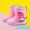 Pink, variant on AXXD Rain Boots Toddler Child Baby Girls Boys Cute Medium Width Dinosaur-Print Waterproof Shoes New Arrival Size 24(US:7M)