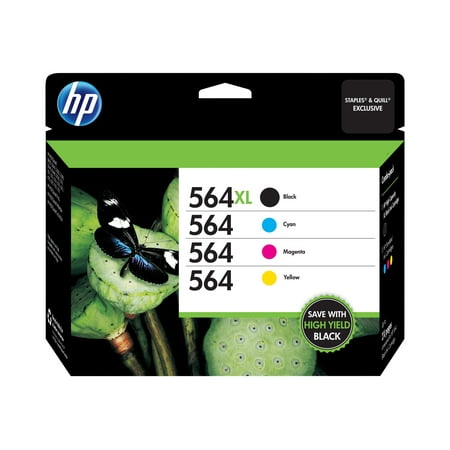 HP 564XL/564 Combo Pack - 4-pack - black, yellow, cyan, magenta - original - ink cartridge - for Deskjet 35XX; Photosmart 5522, 65XX B211, 7510 C311, 7520, B109, eStation C510