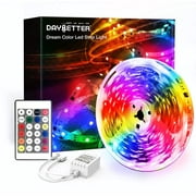 16.4ft/5M Rainbow Color Changing Led Light Strip, Multicolor Flexible Rope Light with Remote 12V Power Supply, Led Lights for Bedroom