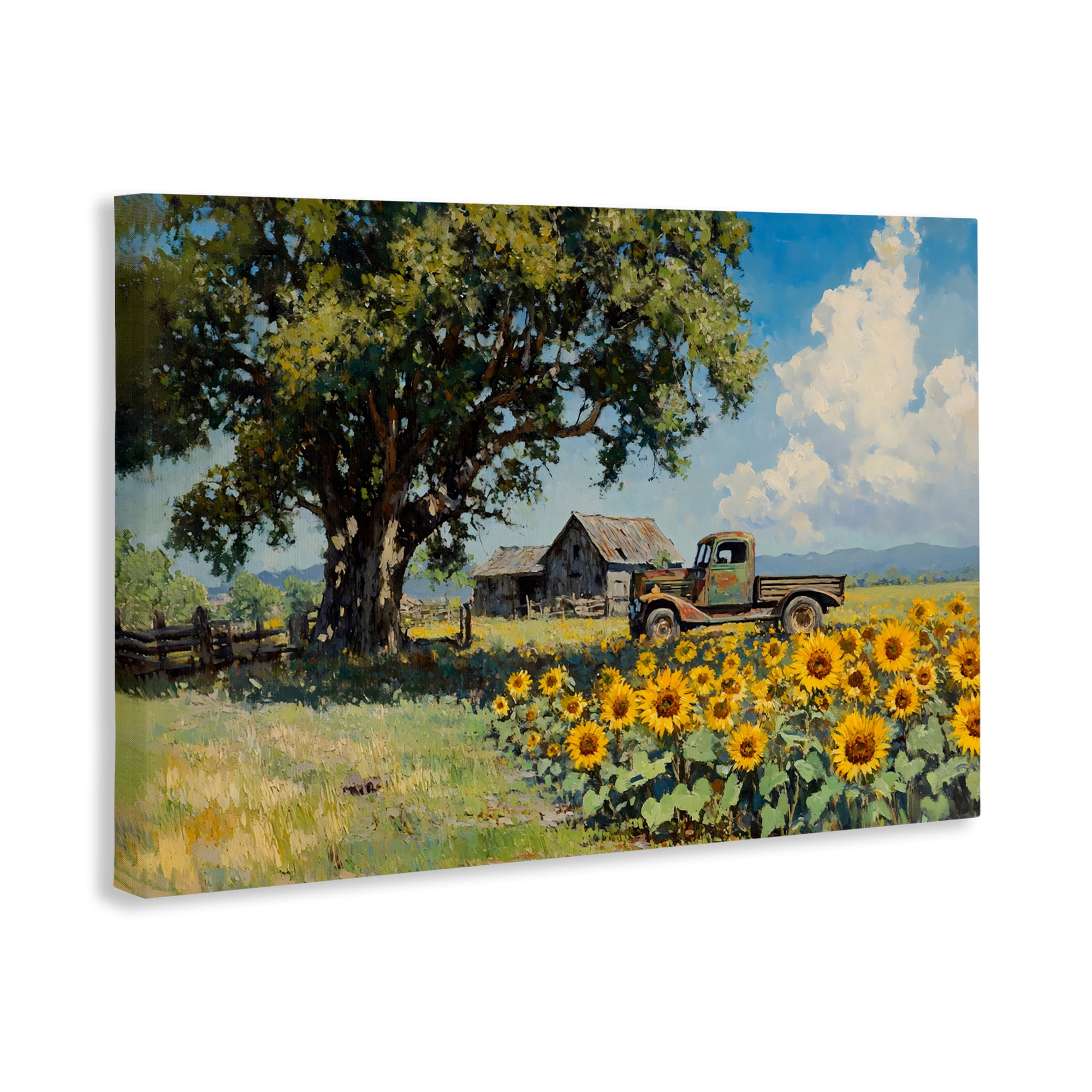 Stupell Industries Sunflower Pickup by Old Barn Canvas Wall Art, design by Franklyn Gregory