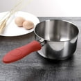 thumbnail image 4 of Xiao Hua Paquete de 4 soportes de silicona resistentes al calor para sartenes, ollas, leche, sartenes de hierro fundido, planchas, utensilios de cocina de metal y aluminio (negro y rojo), 4 of 5