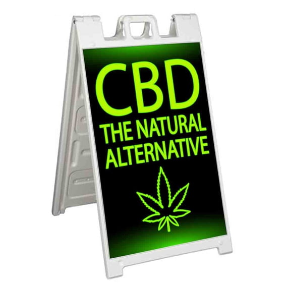 CBD The Natural Alternative (24" X 36") Standard A-Frame Signicade, Includes Decal Applied To Stand