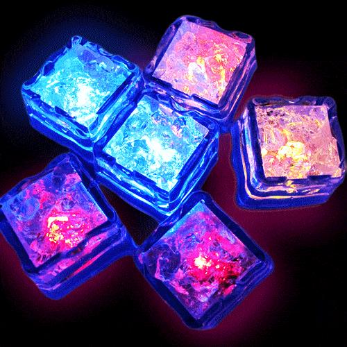 12 Pack 7 Color Changing Light Up LED Submersible Waterproof Ice Cubes