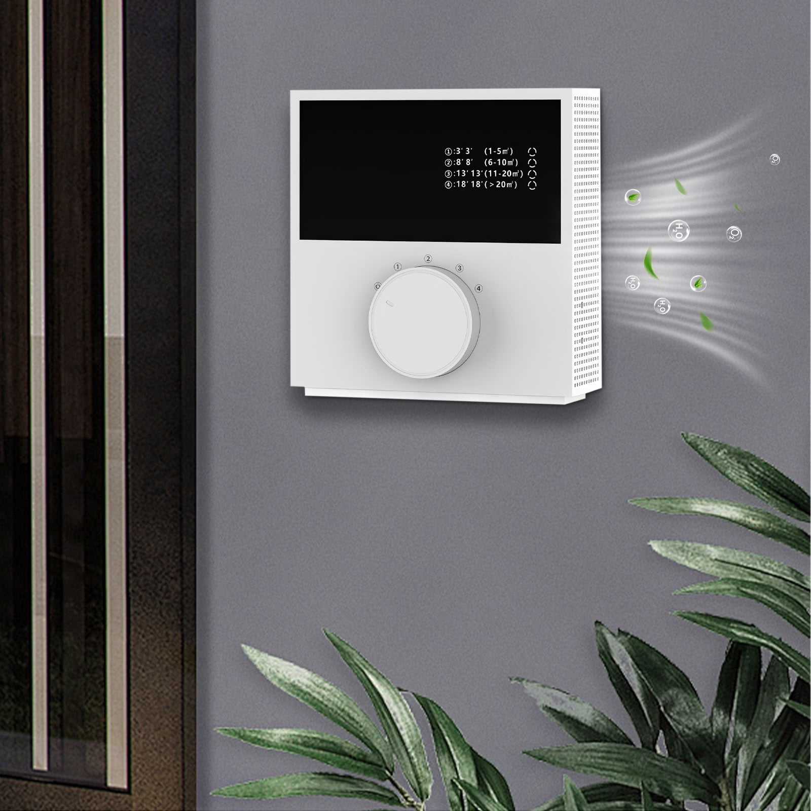Air Purifier With Negative Ion Generator Odor Eliminator Home Bathroom Pet Smells Removal Freshener Filterless