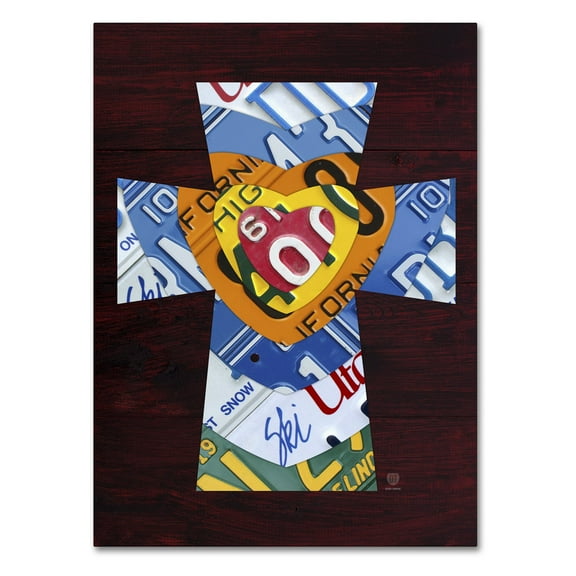 Trademark Fine Art 'Heart Cross' Canvas Art by Design Turnpike