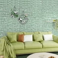 thumbnail image 6 of Textured Wallpaper Self Adhesive Wallpaper for Walls Embossed Wallpaper for Bedroom Thick Wallpaper for Textured Wall Waterproof Sticky Back Vinyl Foam for Rooms 50x280cm - Light green, 6 of 6