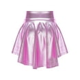 thumbnail image 3 of Aislor Kids Girls Fashion High Waist Solid Color Bronzing High-Low Ruffle Hem Skirt Jazz Hip Hop Dancewear, 3 of 7